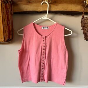 Energie One Step Up Coral Pink Tank Top 90s Y2K Vintage size M, fits modern S/M